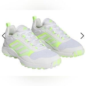 Adidas women’s ZOYSIA golf White and lime Green athletic shoes Spikeless 7